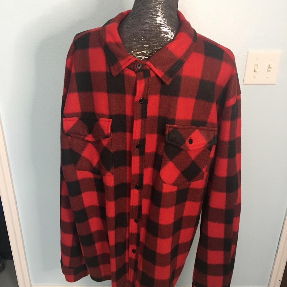 Open Trail flannel plaid button down shirt